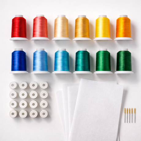 Embroidery thread spools bobbins and supplies
