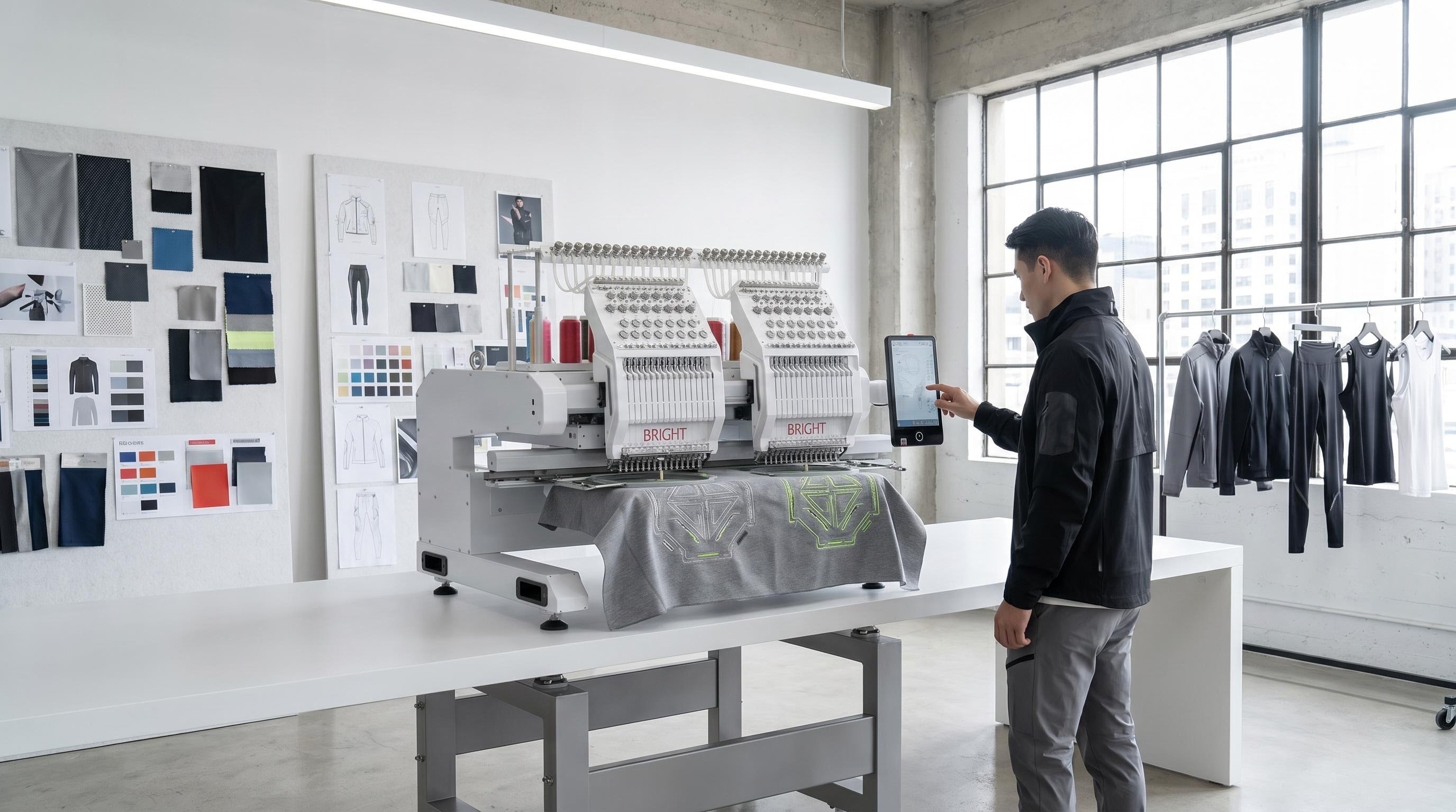 Bright 1502 Two-Head Commercial Embroidery Machine